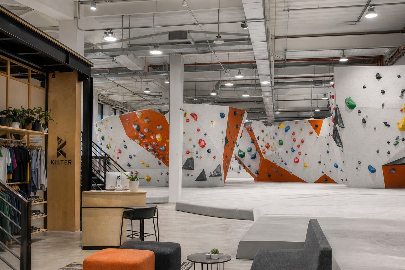 Climb Haifa gym interior with colorful walls